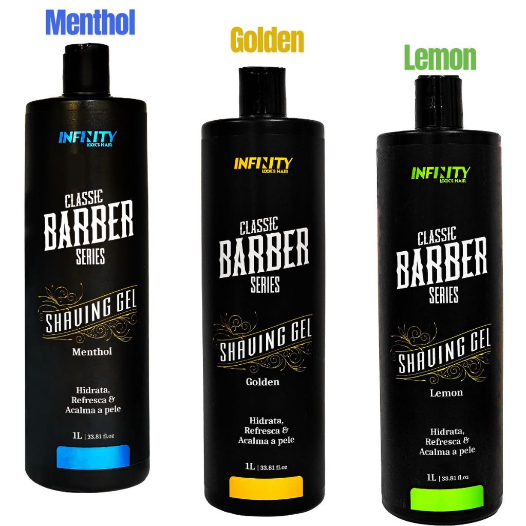 SHAVING GEL DE BARBEAR 1L MENTHOL - LEMON - GOLDEN INFINITY LOOKS HAIR