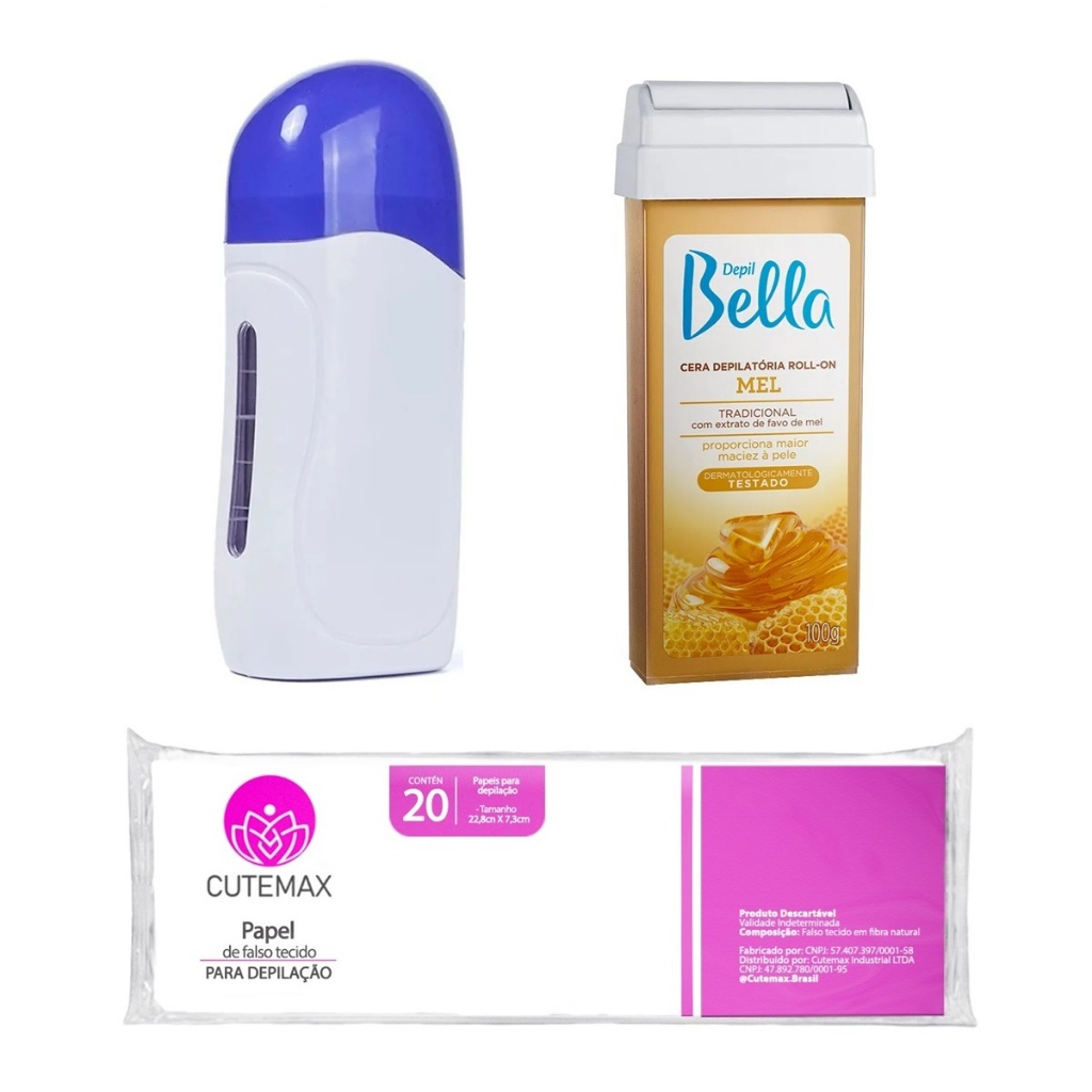 Escolha Kits Depilçao Aquecedor Roll On Ceras Folhas Cutemax Depilador Elétrico Depilação
