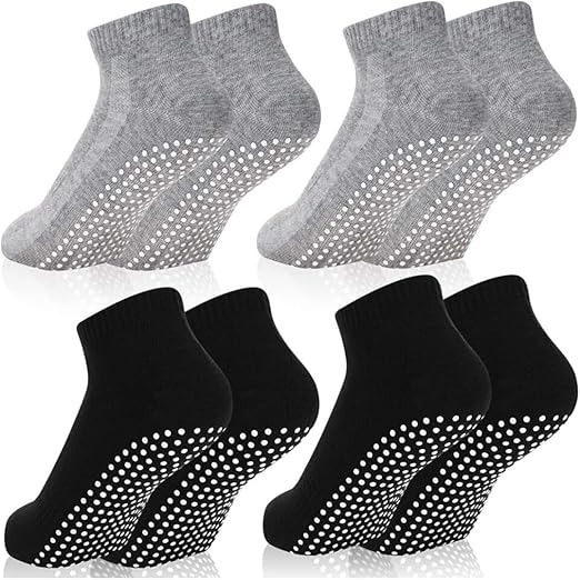 Kit 3 ou 6 Pares Meia Cano Curto Com Antiderrapante Pilates Unissex Algodão Conforto