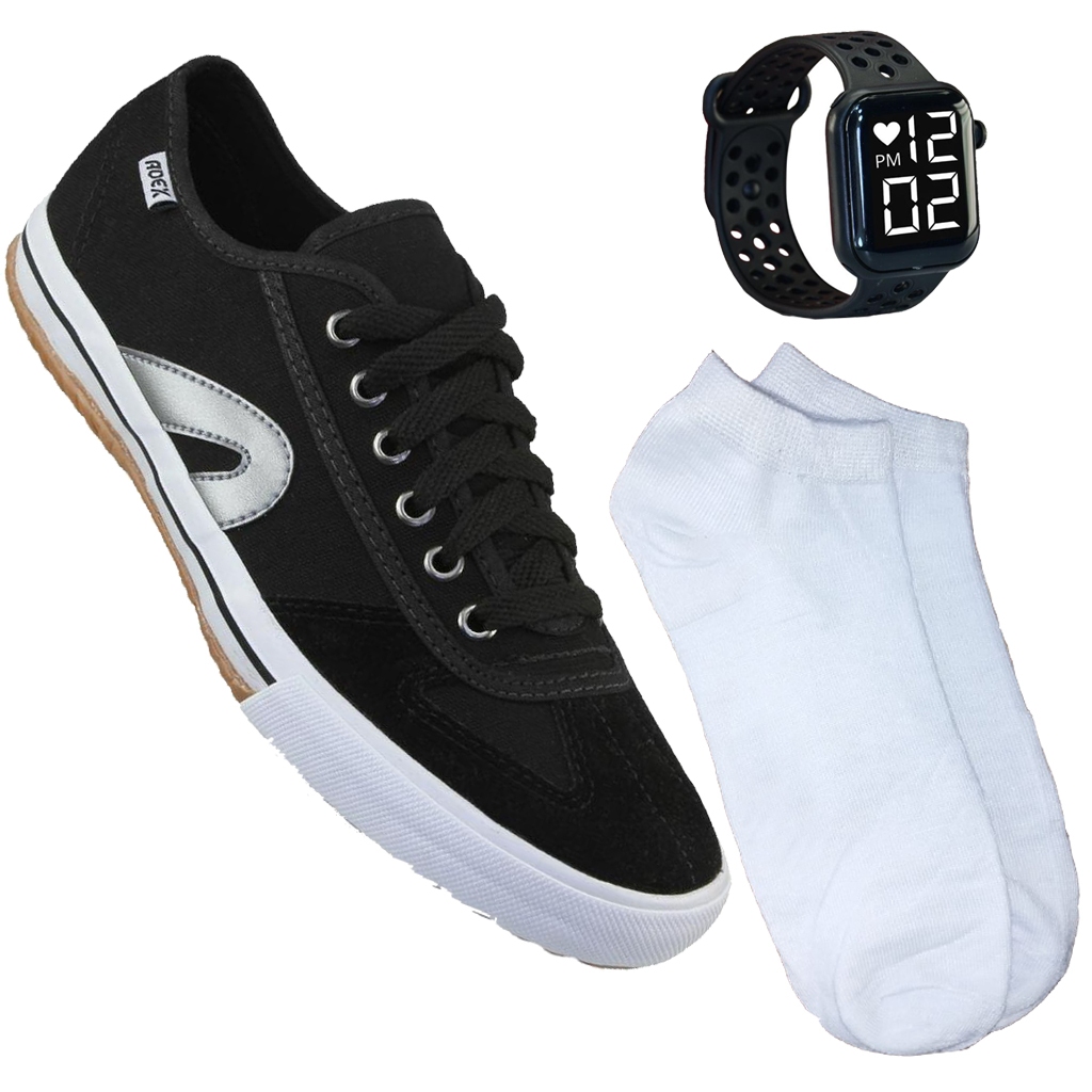 kit Tênis Adex Futsal Casual Masculino adulto Vulcanizado + Relógio + Meia