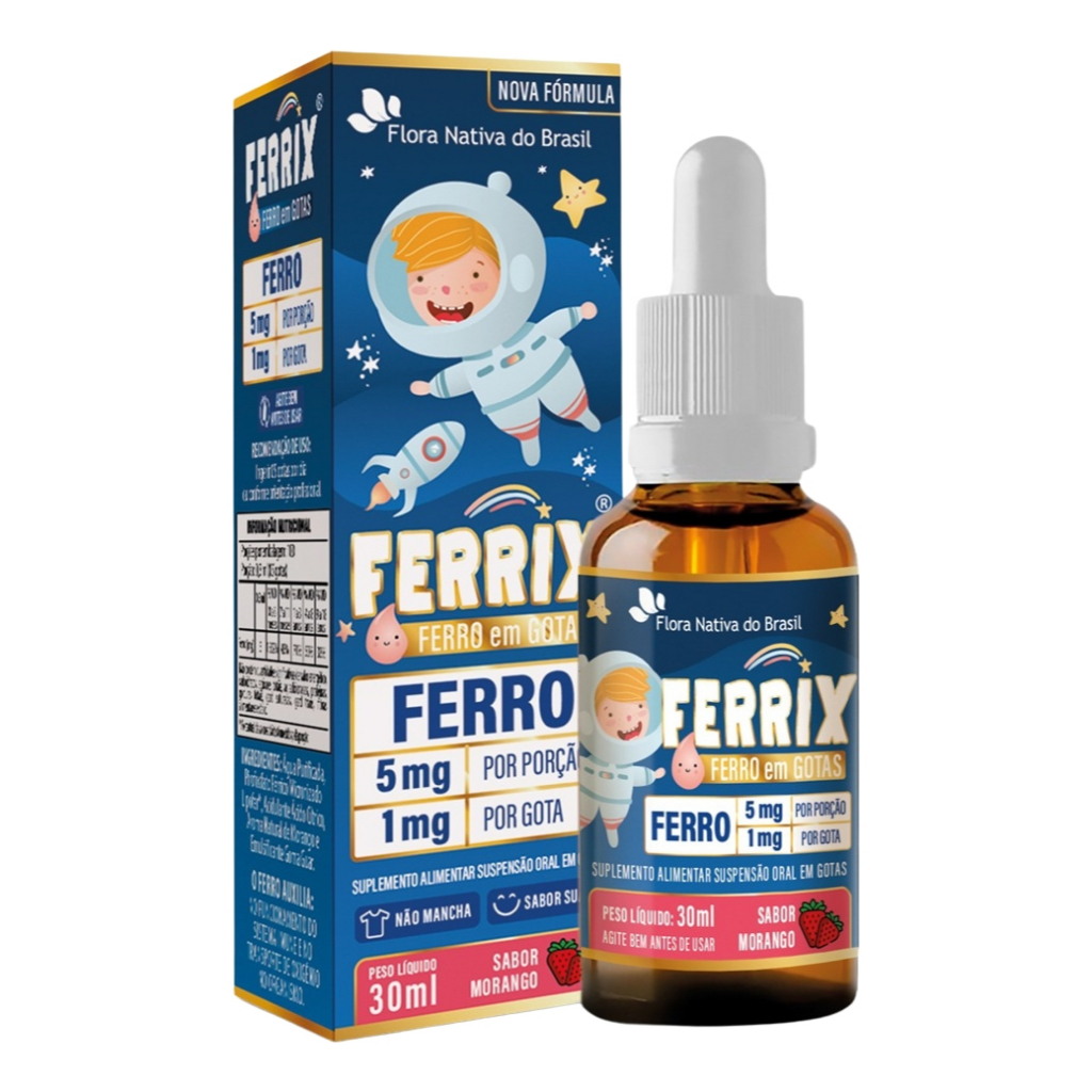 FERRIX (Ferro infantil) 30ml - Flora Nativa Sabor:Morango