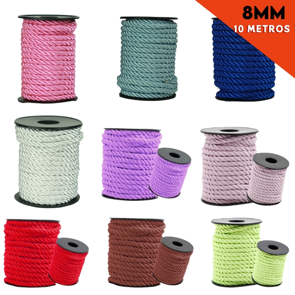 Cordão São Francisco 8mm Rolo com 10 Metros Costura Artesanato Laços Fantasias e Decoração