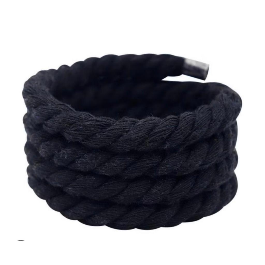 São Francisco Cadarço Corda Grossa Redondo Torcido De Tecelagem 1,20 CM 1 Par Branco e 1 Par Preto
