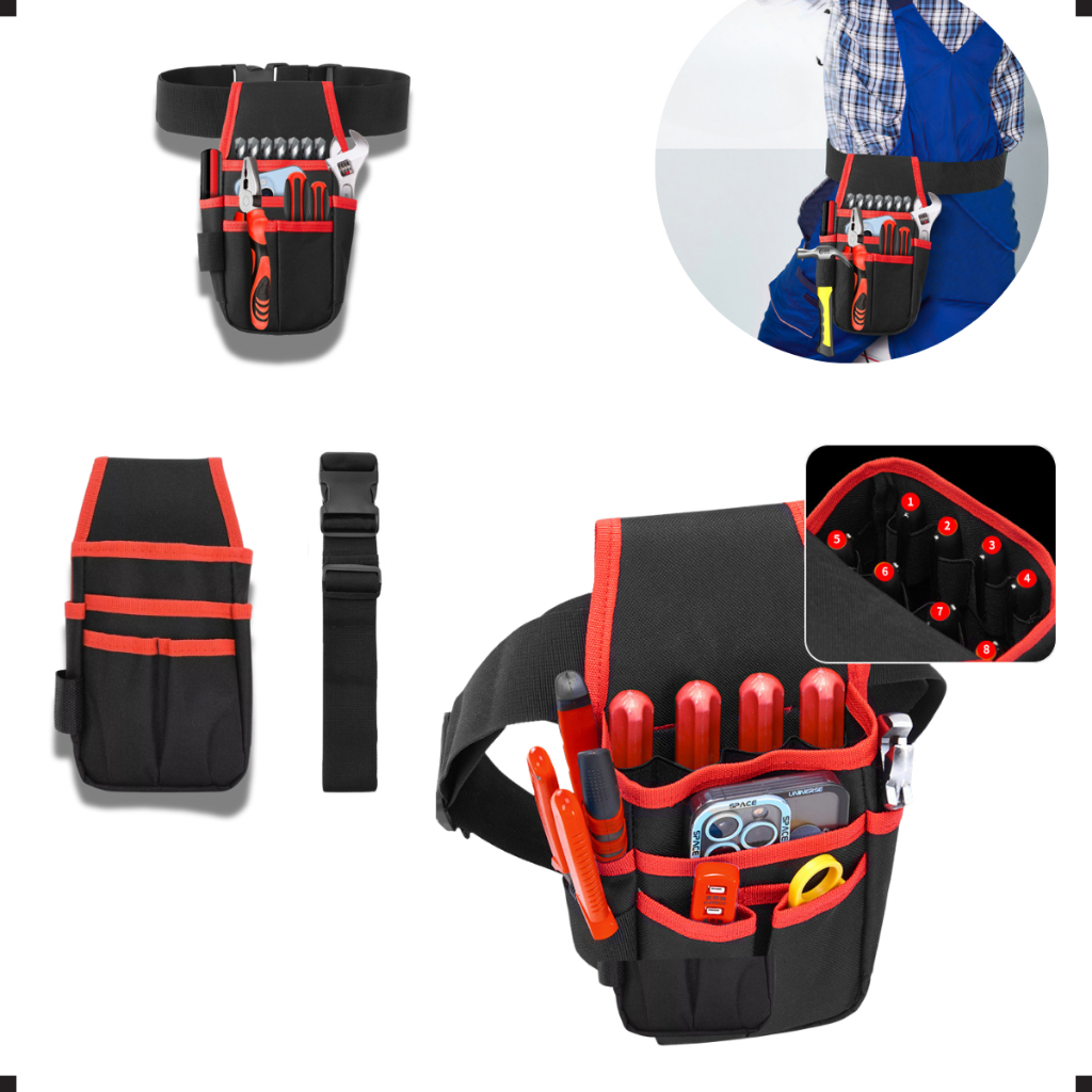 Bolsa Cintura Porta Ferramentas Cinto Multiuso Eletricista Carpinteiro Profissional