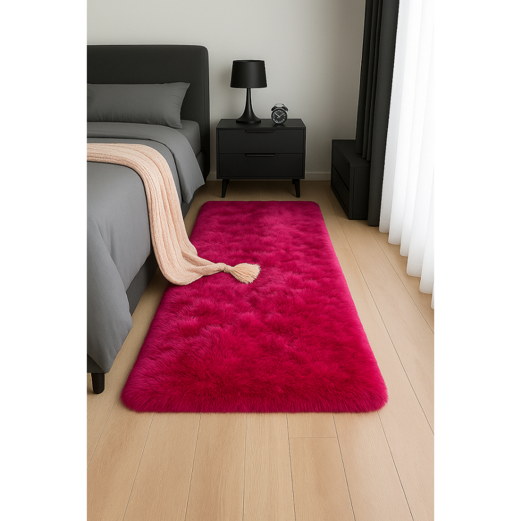 Tapete Passadeira 2,00 x 0,60 Corredor Quarto Sala Beira de Cama Felpudo Peludo