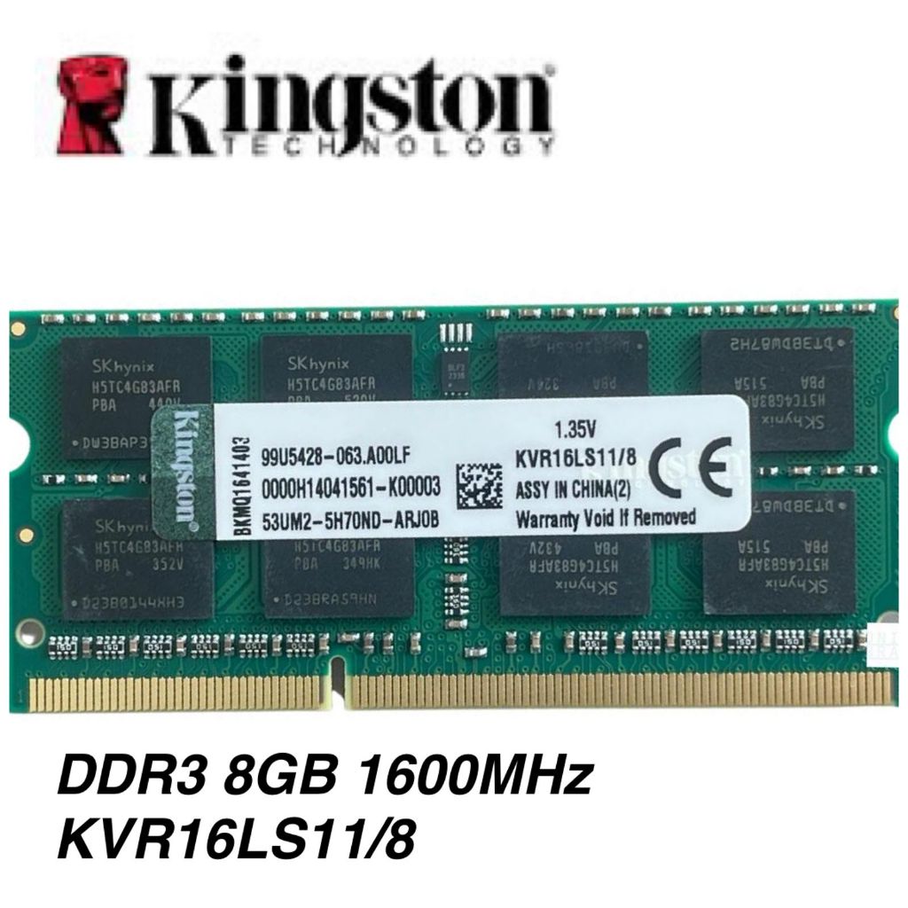 MEMÓRIA RAM  KINGSTON DDR3L 8G NOTEBOOK 1600MHZ KVR16LS11/8