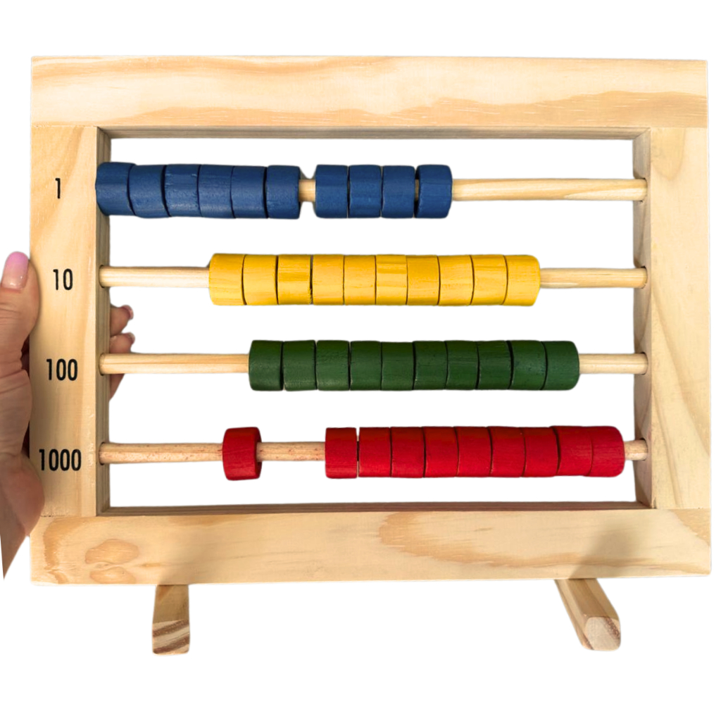 Ábaco Fechado Educativo Colorido de Madeira para Matemática Infantil - Contador Escolar | Toy Trade