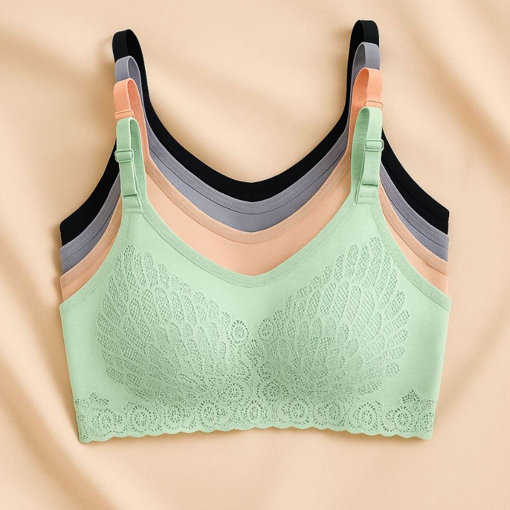 Kit 3 ou 1 Unidade sutiã 5D sem costura renda com alça