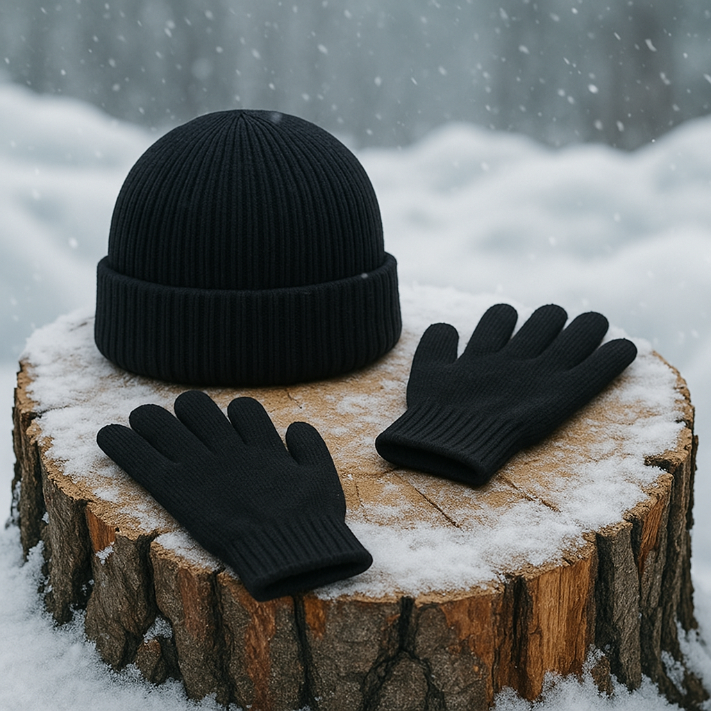 Kit Infantil Touca e Luva de Inverno Gorro Quentinho para Frio Menino Menina Criança Unissex