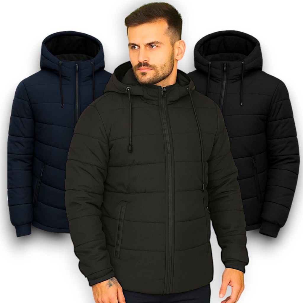 Casaco Jaqueta bobojaco de Frio Peluciada por dentro Exclusiva masculino moda com capuz corta vento Com Fone De Ouvido