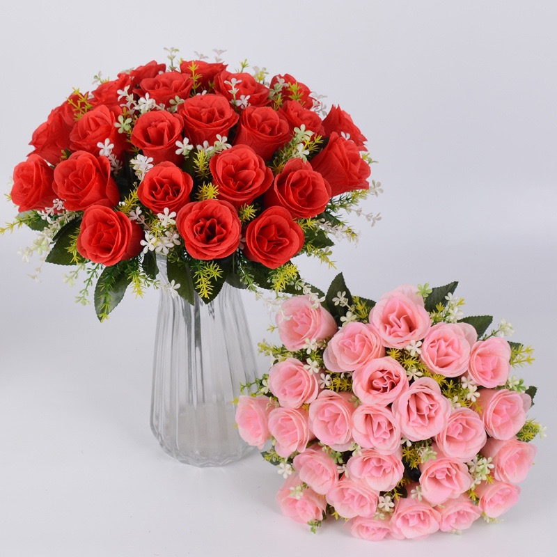 Buquê de Rosas com Folhagem C/24 Flores, Buquê de Noiva, Buquê de Casamento. No.1 Mais Vendidos !!!