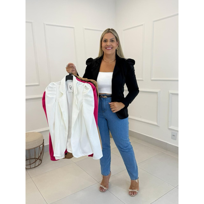 Blazer Virginia Manga Princesa Blazer Social Elegante Moda Evangélica