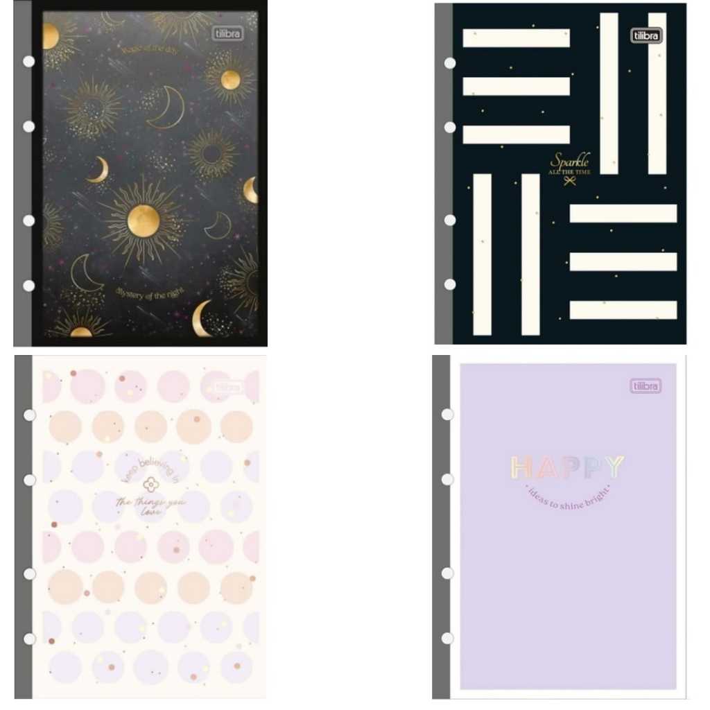 Bloco Refil de folhas para fichário colegial Tilibra 80 folhas