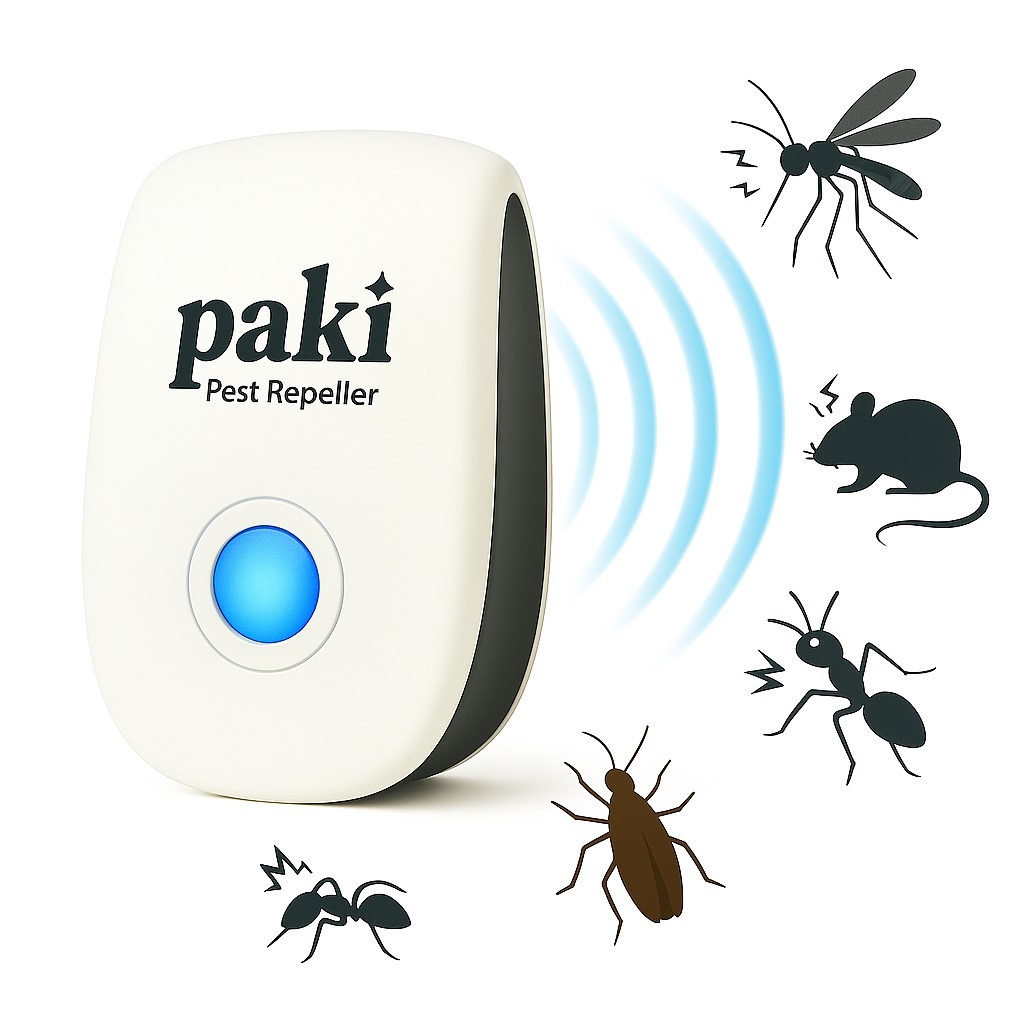 Repelente Ultrassônico de Tomada Bivolt Paki Espanta Sem Cheiro Mosquitos Pernilongo Formiga Barata