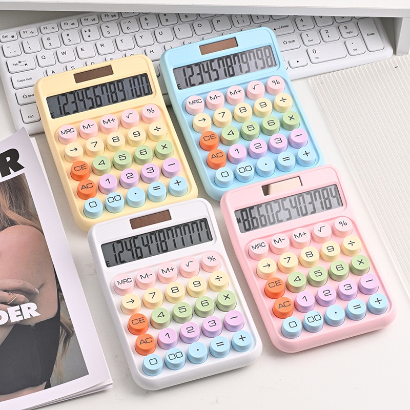 Kawaii nova calculadora de 12 dígitos teclado flexível de teclas grandes adequado para estudantes meninos e meninas-DF66