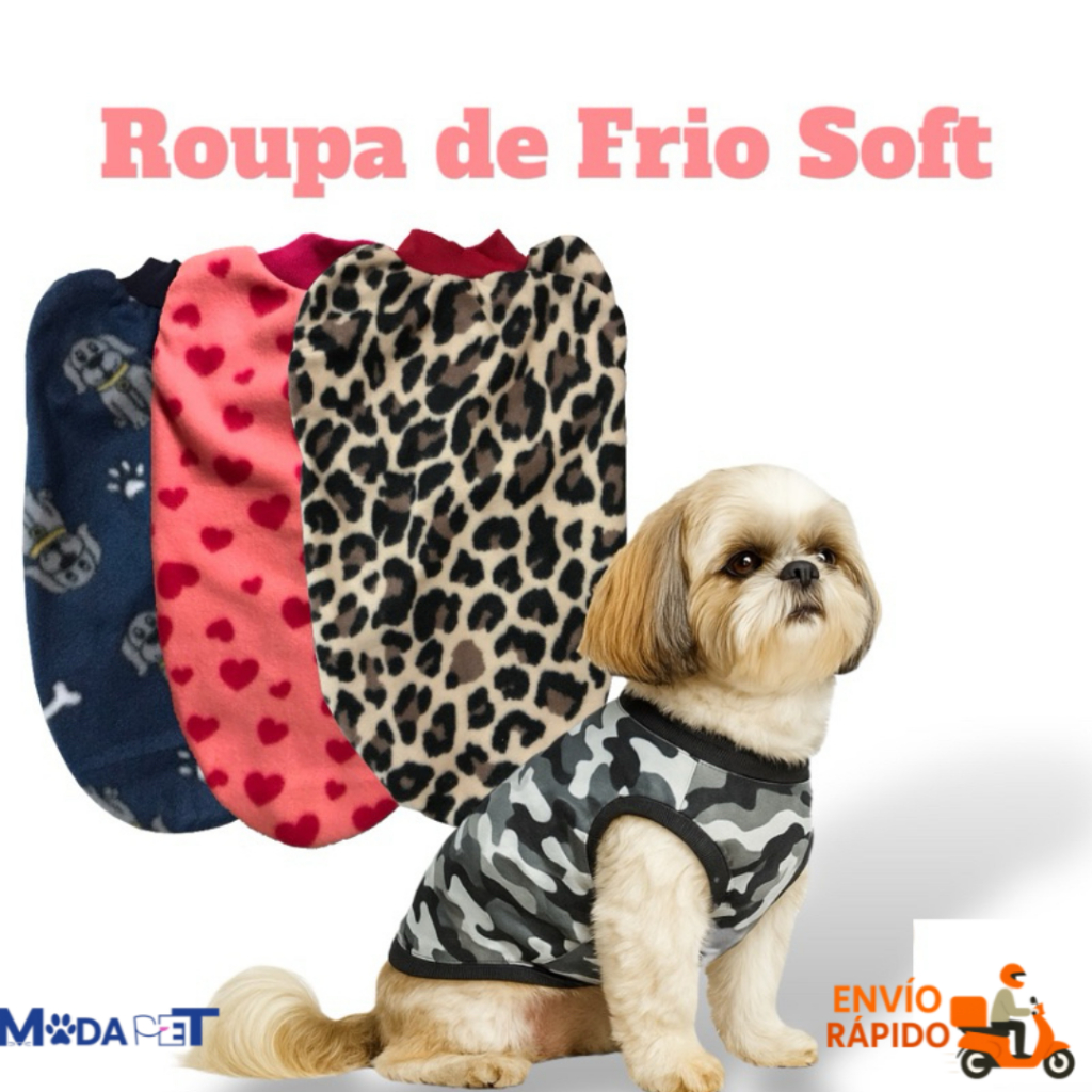 Roupinhas Soft Inverno Para Cachorro Pet Pequeno Porte a Grande Porte Roupa Inverno Tam. 0 á 5
