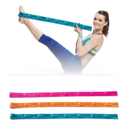 Fita Faixa Elástico Alongamento Yoga Pilates fisioterapia Com 8 Elos Tratamento