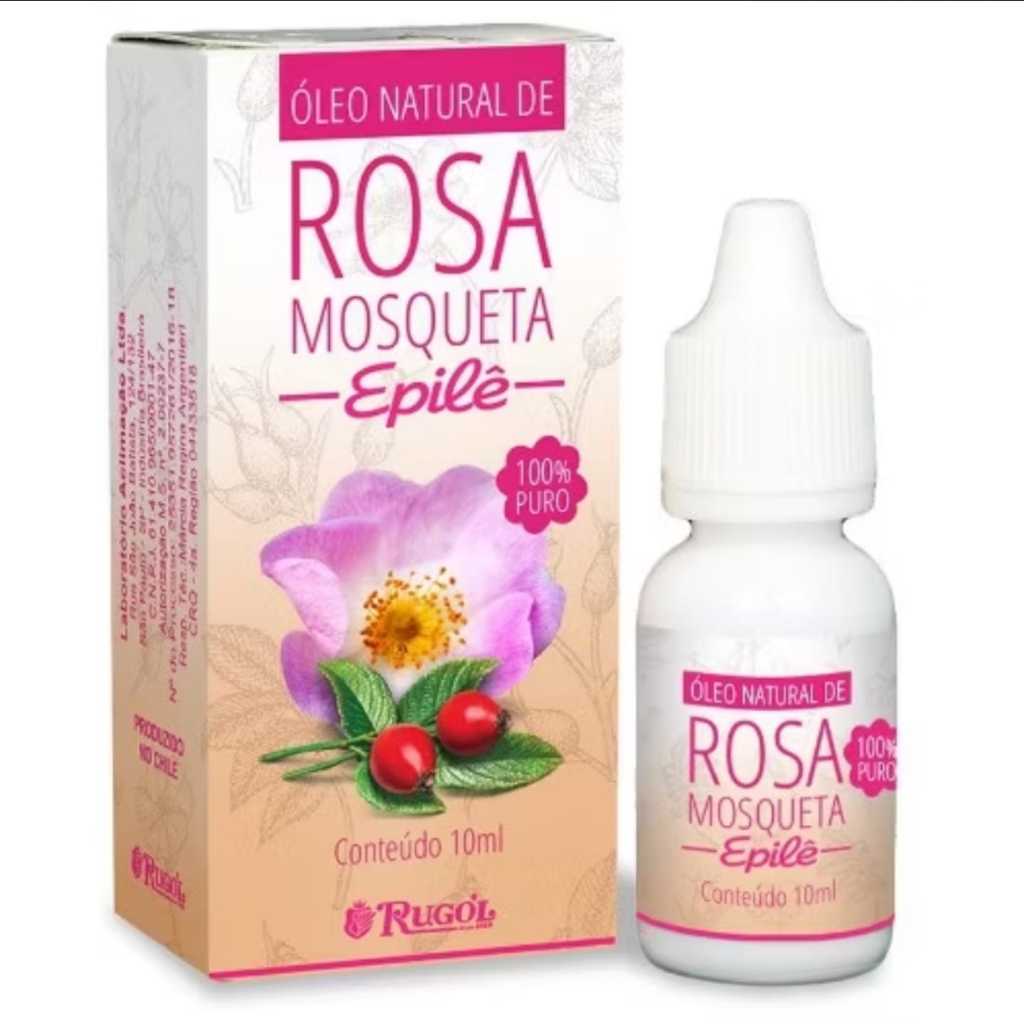 Óleo 100% Puro de Rosa Mosqueta 10ml Rugol Epilê