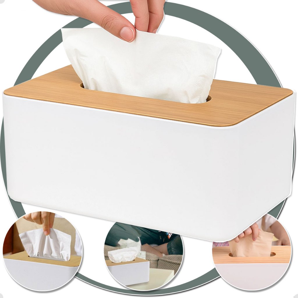 Caixa Porta Lenços De Papel Retangular Em Bambu Inter folhas Multifuncional Design de Luxo