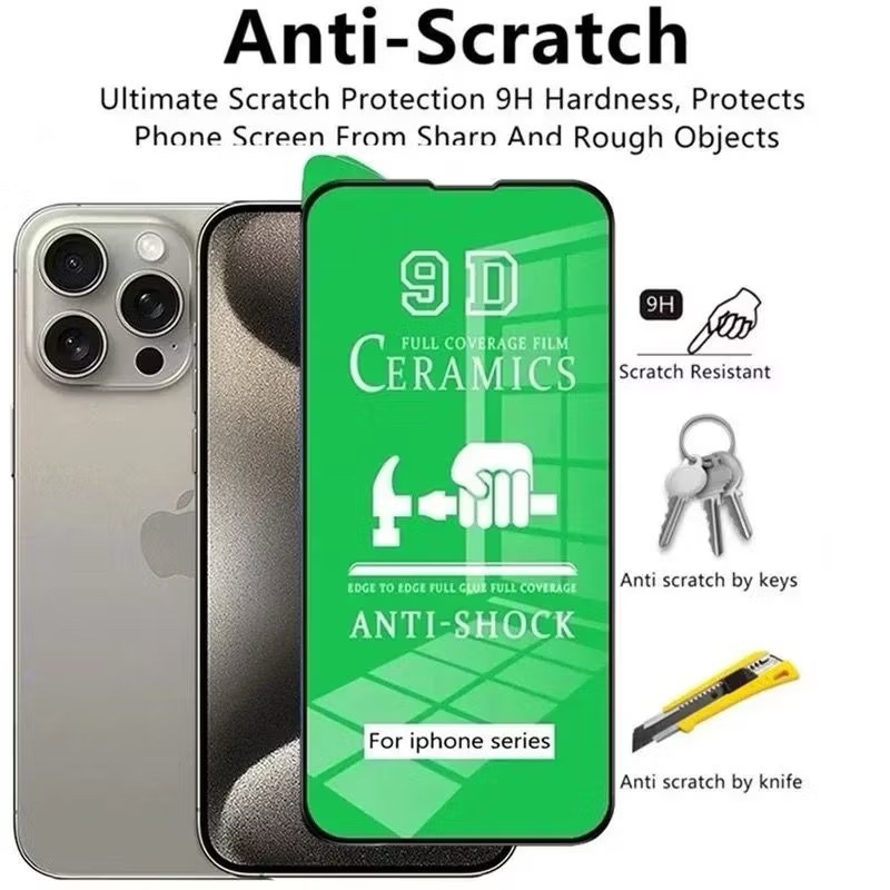 Película Cerâmica 9D 3D iPhone Gel Hidrogel Flexível película iphone 13 11 12 14 15 16 PRO MAX