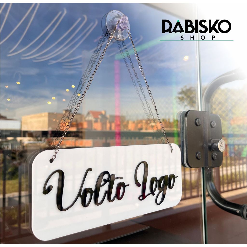 Placa Acrílico Aberto/Volto Logo