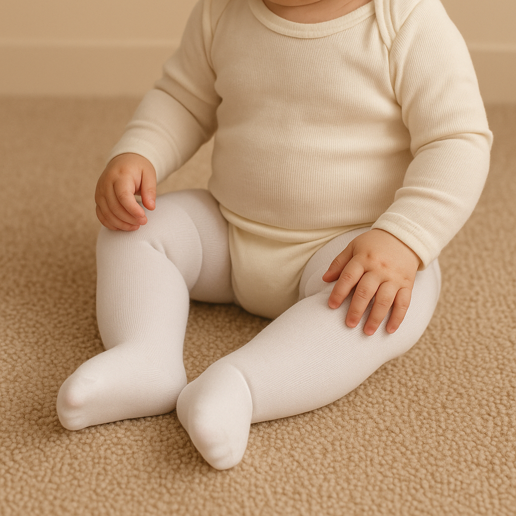 KIT 2 ou 1 Meia Calça de Bebê Lisa - Cor Branca ou Preta Unissex e muito Confortável