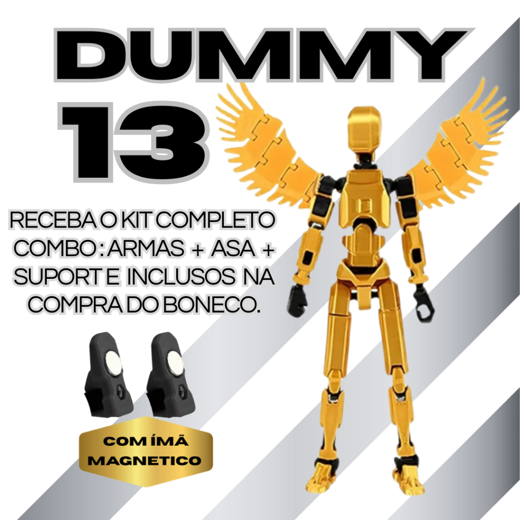 Boneco Dummy 13 Titan Magnético  - Kit Montado Com Asas e Itens