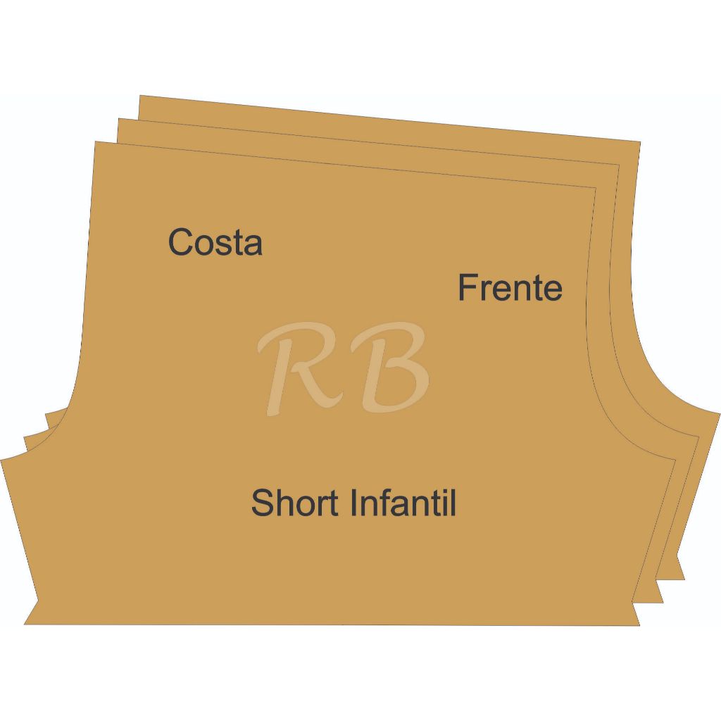 Molde de shorts infantil de futebol em papel Kraft 80 gr.