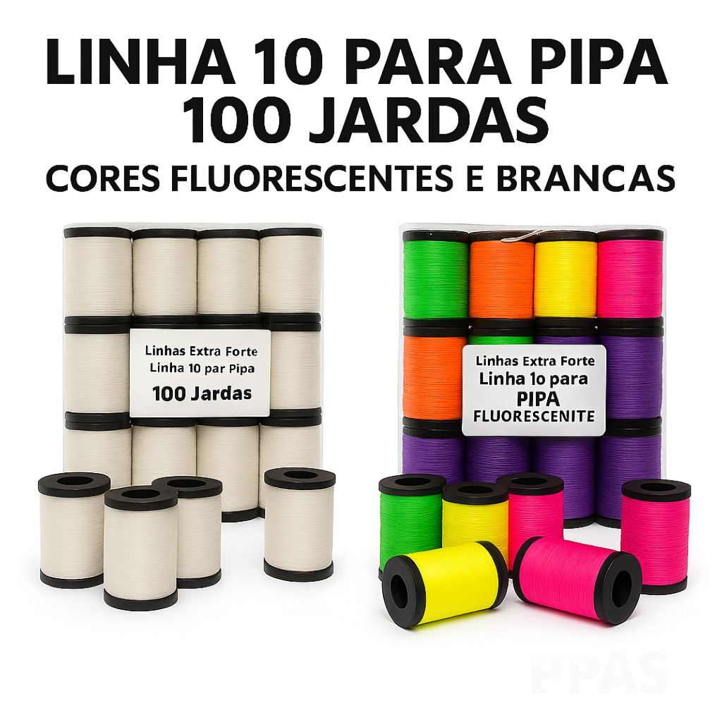 Linha para Pipa 100 jardas Pacote com 12 Unidades  Extra Forte