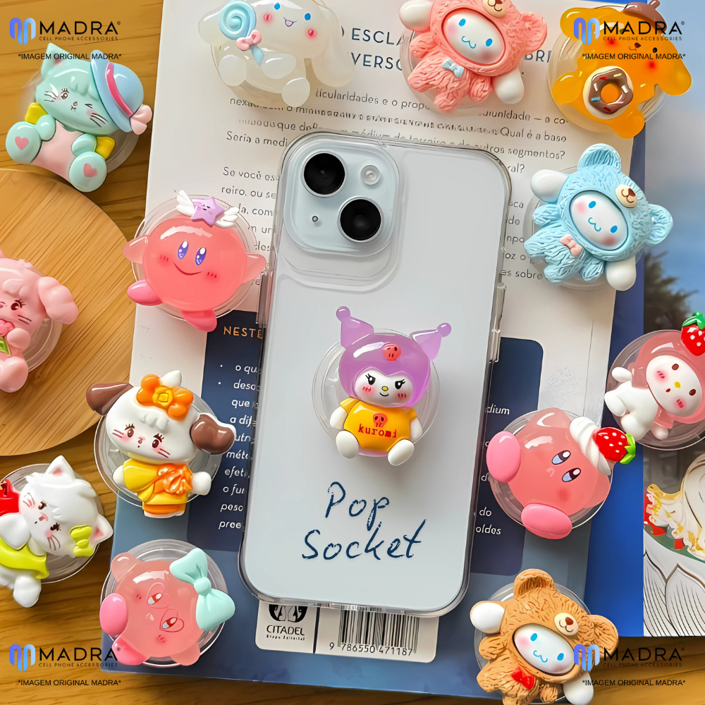 Pop Socket Celular Suporte Personagens Fofinhos Asia Geek