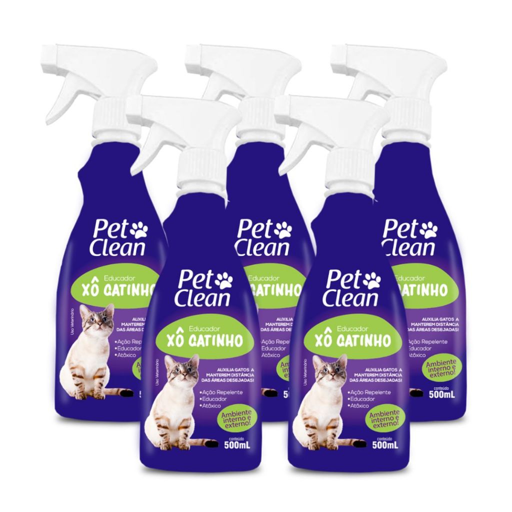 Xo Gatinho Pet Clean Educador - Combo 5, 3 ou unitário - 500ml Repelente Atóxico Gatos