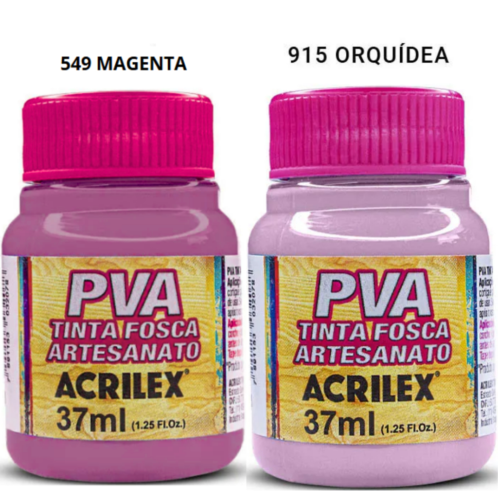 02 Tinta PVA Artesanato Acrilex - 37ml Cores Parecidas Escolha a Variação
