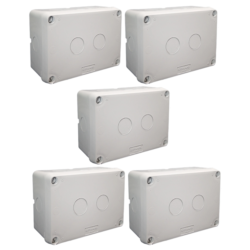 5x Caixa de Proteção Organizadora Hermética Multiuso Cftv Ip65 16x11x7 cm - 2562