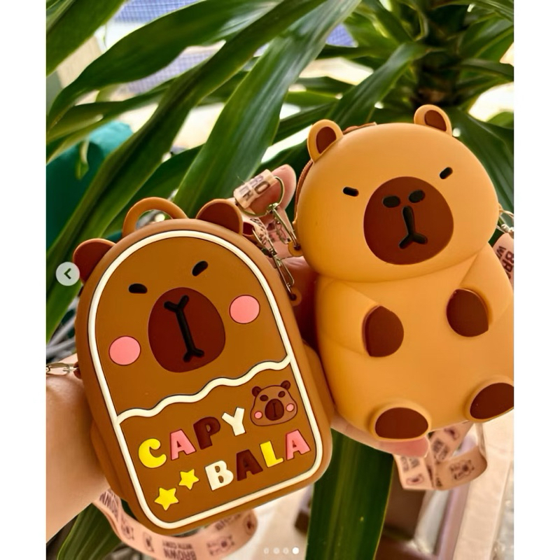 Bolsinha Mini Infantil Capivara Capy bala Mochilinha Silicone Confortável Leve