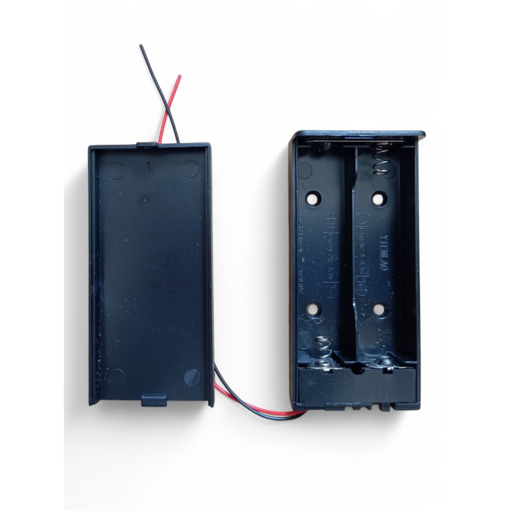 Suporte para 2 Baterias 18650 - 3,7v Com Tampa e Liga Desliga