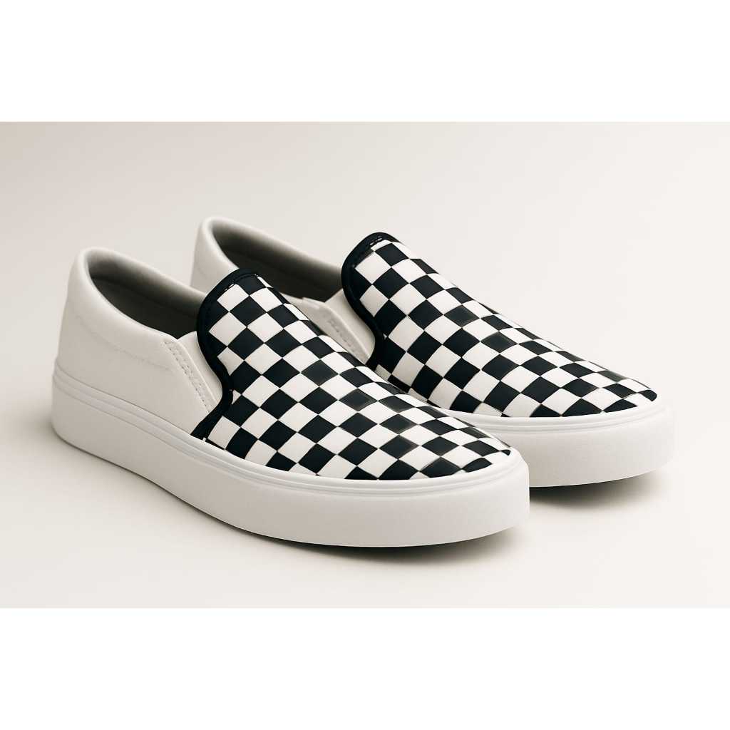 Tênis Sapatênis Iate Original Slip on Calce Fácil Hype Shoes - Xadrez - Unissex