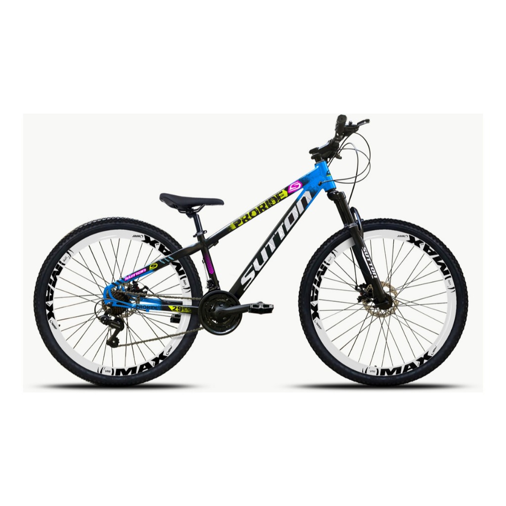 Bicicleta aro 29 Sutton Freeride Tuff do Grau Freio Hidráulico aros max Wheeling RL Câmbios Shimano