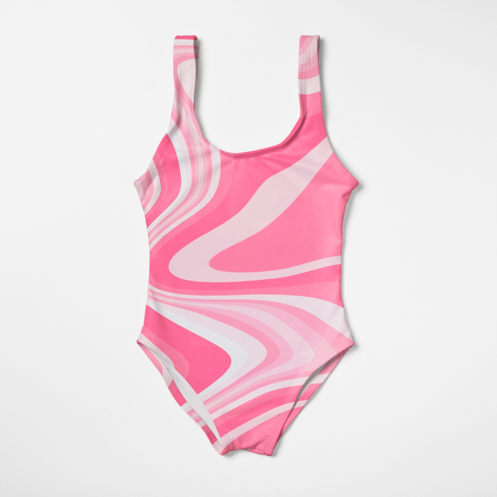 Maiô Infantil Menina Feminino Moda Praia Natação Banho Estampas Mármores Líquidos Psicodélicos