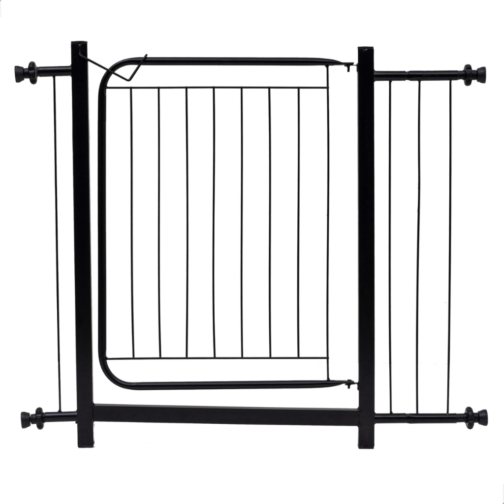 Portão Para Cachorro Com Extensor de 80 cms até 90 cms Preto e Branco