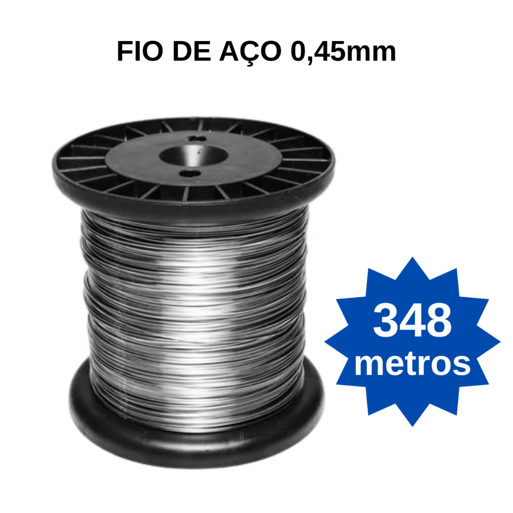 Bobina Fio De Aço Inox 0,45mm Para Cerca Elétrica 348 metros