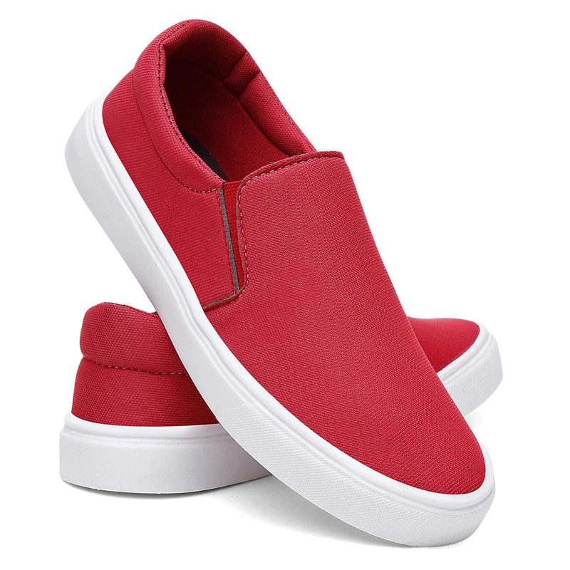 Sapatênis Iate Casual Tênis Slip on Calce Fácil - Esporte Fino - 181 Vermelho - Unissex
