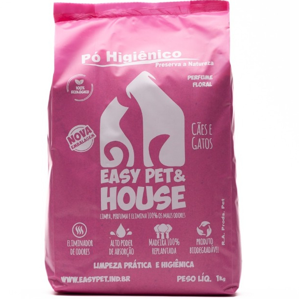 Pó Seca Xixi Vômito Varrer Cães Gatos Easy Pet 1kg Cheiroso