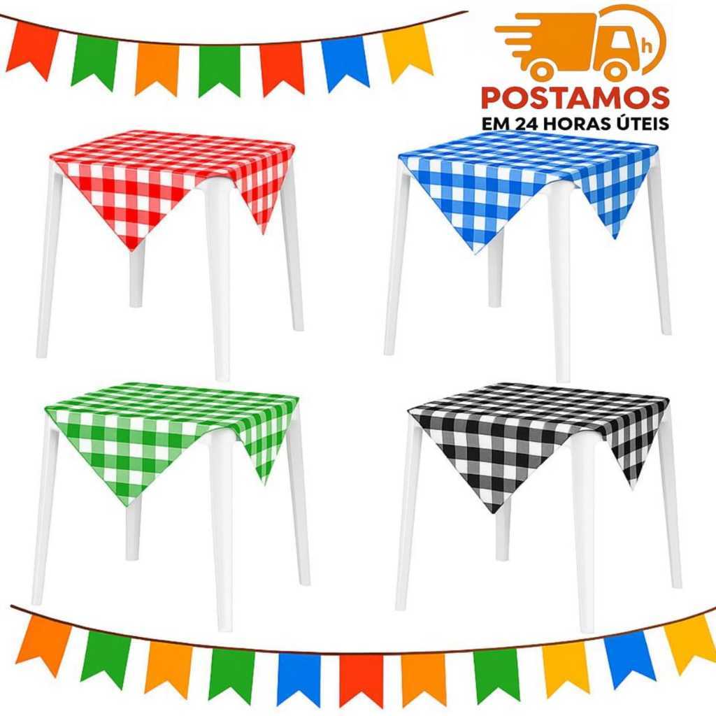 KIT 10/20/30 Toalhas De Mesa Xadrez 80x80cm Para Festa Junina Aniversário Casamento