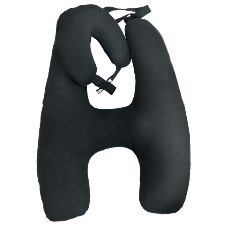 Kit Almofada H Com Apoio + Almofada Elástico Para Assento Cor Preta