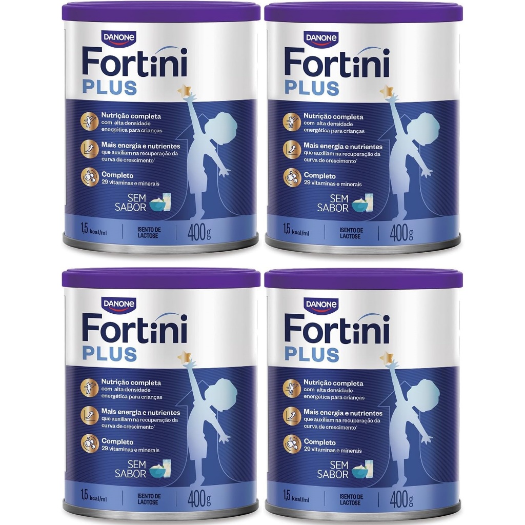 Kit 4 Latas Fortini Plus Sem Sabor 400gr EQ.1