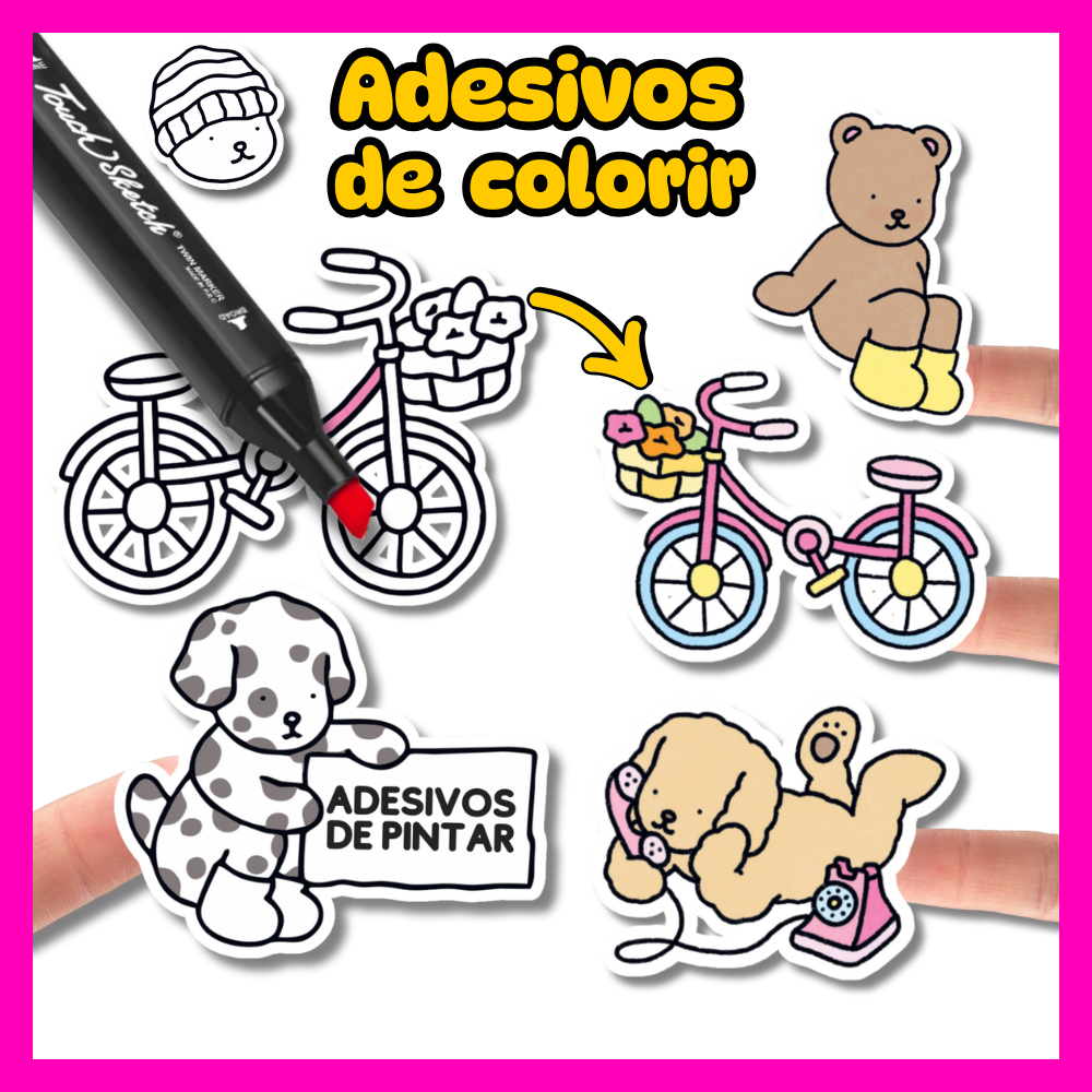 Adesivos Bob Gods para Colorir - Kit Várias Cartelas Ideal p/ Sacola de Lembrancinhas Aniversário