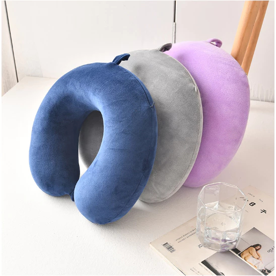 Almofada de Pescoço com Espuma de Memória Travesseiro de Viagem com Zíper Ergonômica e Confortável