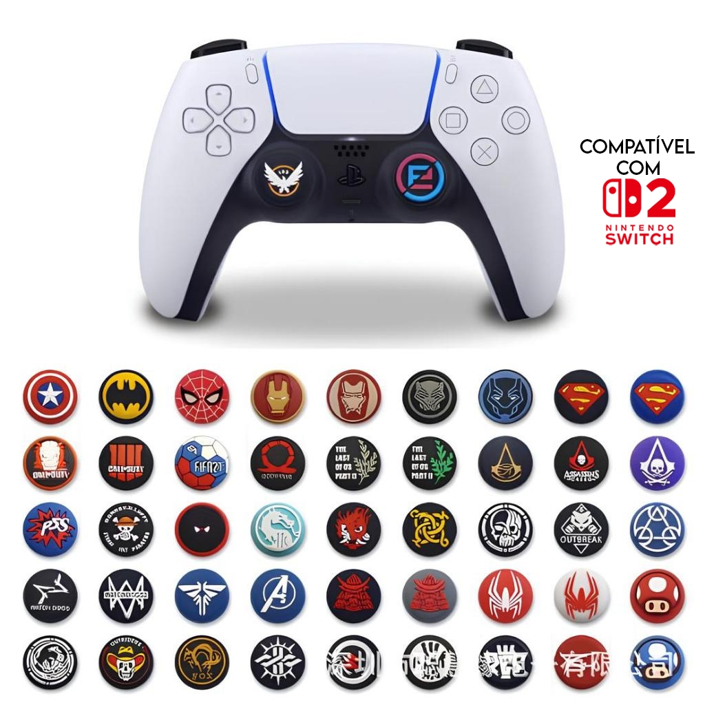 (C)Par de Grip personalizado para controle Ps3,Ps4, Ps5, Xbox One, Xbox X/S Switch 2 Ótima qualidade NOVOS MODELOS