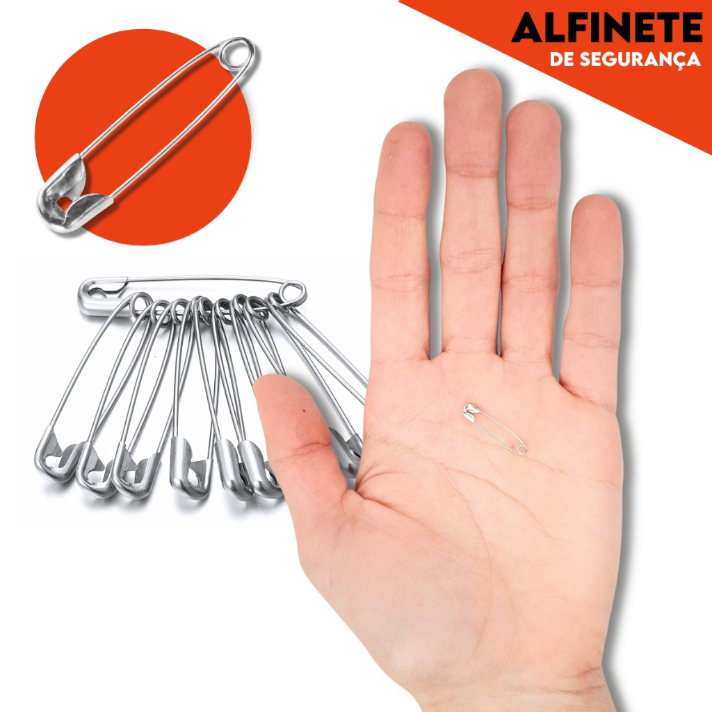 Alfinete de Segurança - Ouro/Prata - Pacote de 100/50 UN - Kit Completo Costura Artesanato Roupa