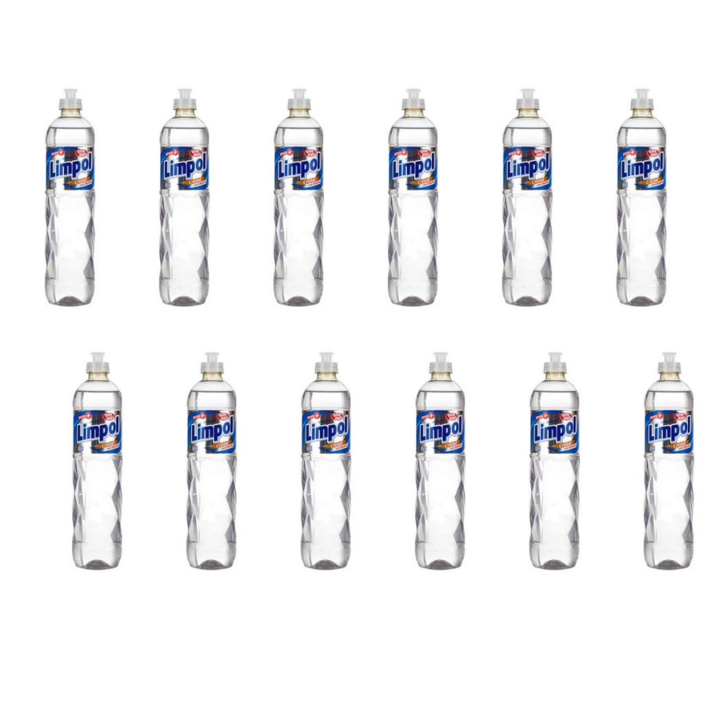 Kit C/ 12 Detergentes Líquidos Cristal 500ml Limpol Bombril